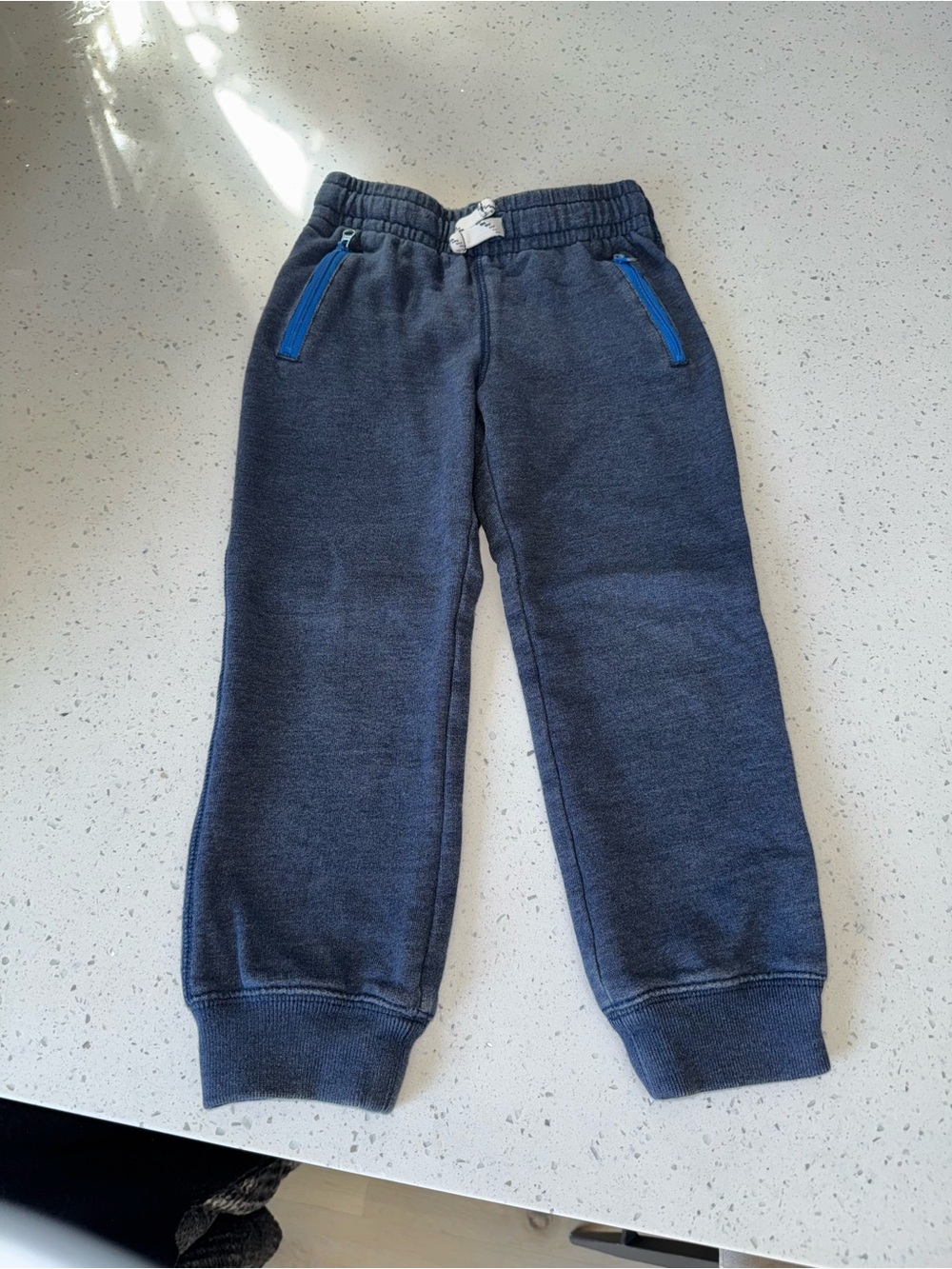 Kids Navy Blue Pull-On Sweatpants with Blue Zip Pockets